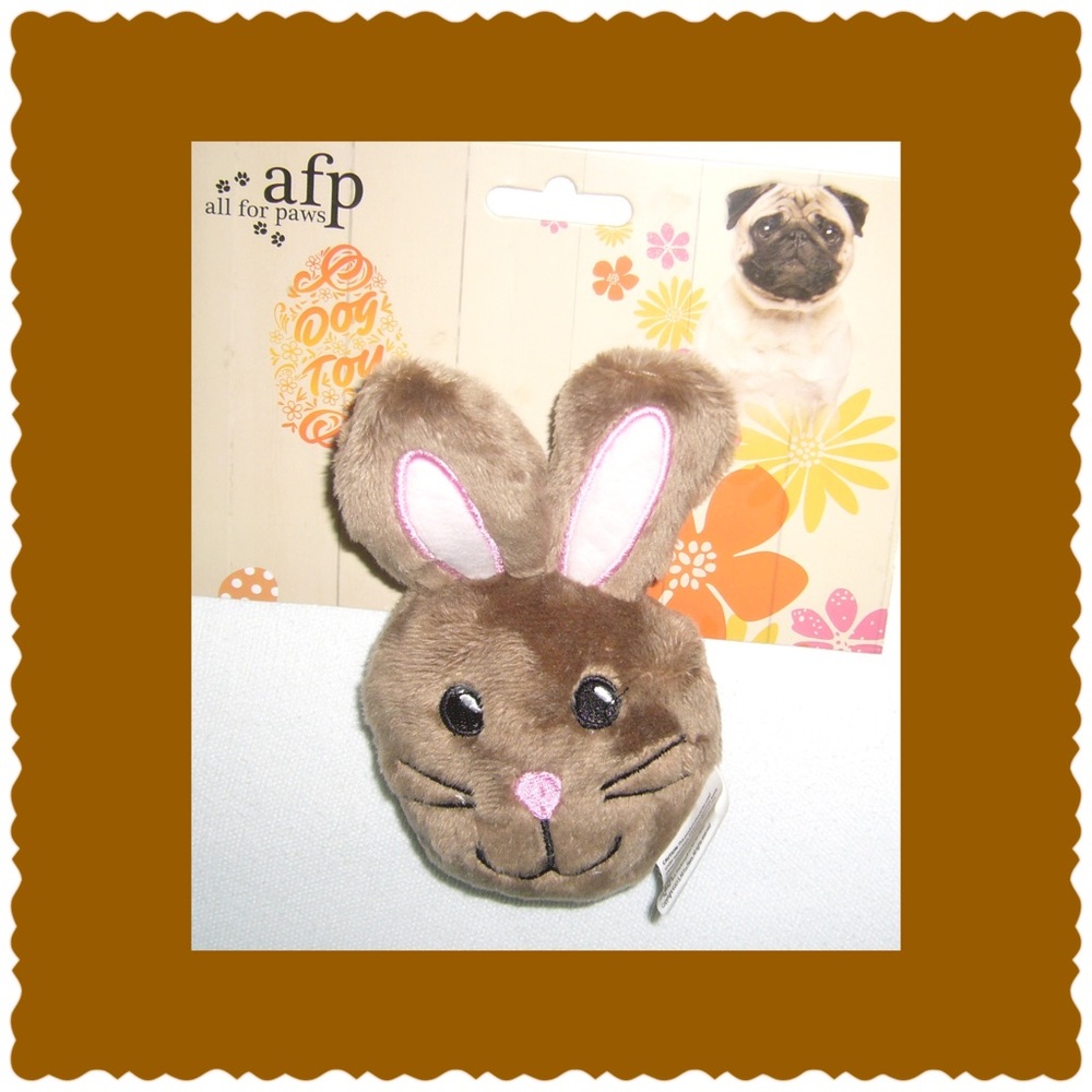 Plush Brown Bunny Face Dog Toy Sml-Med Dogs